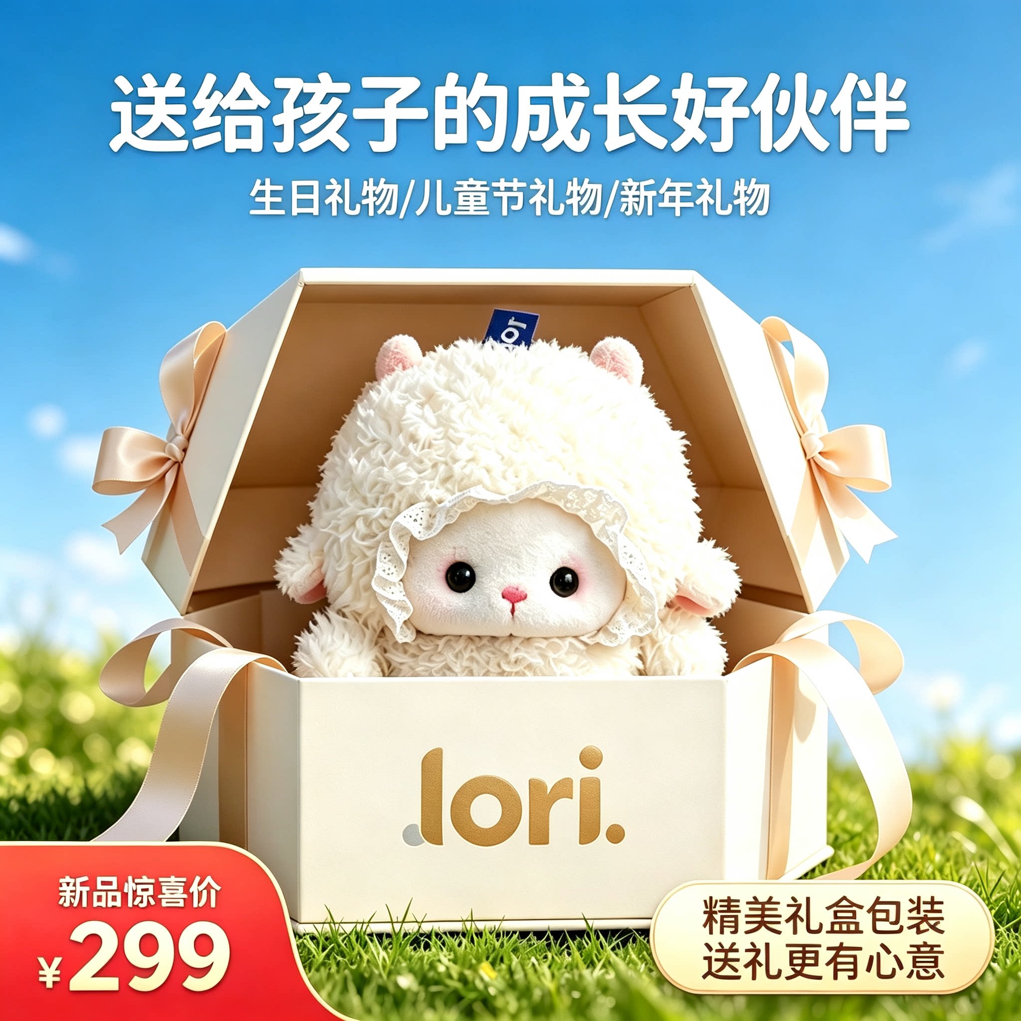 lori小羊玩偶礼盒儿童节礼物