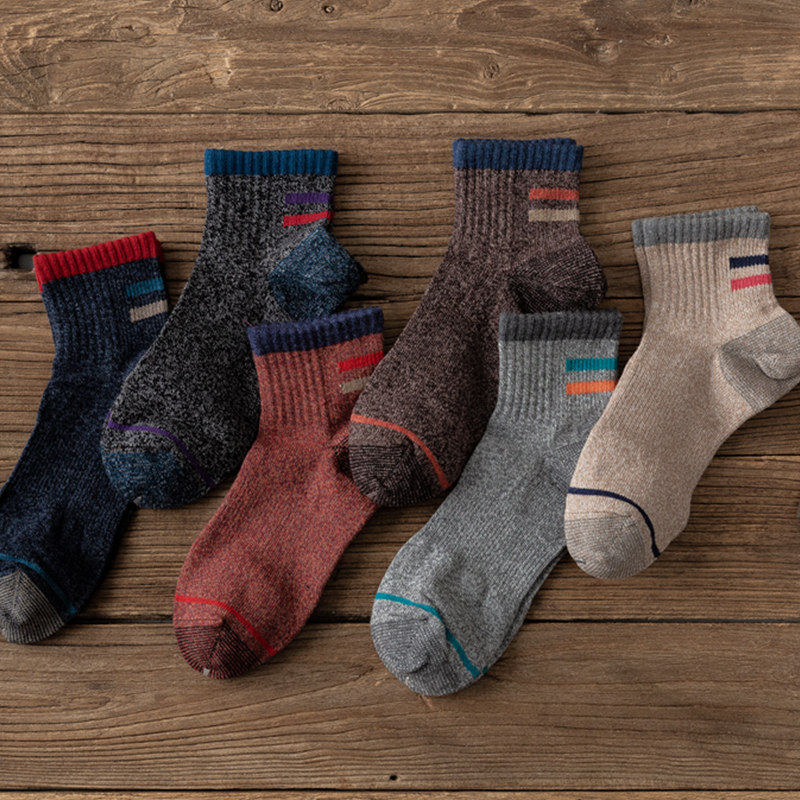 98%防臭纯棉袜子情侣袜子女ins潮流条纹春秋中筒复古秋冬男士短袜