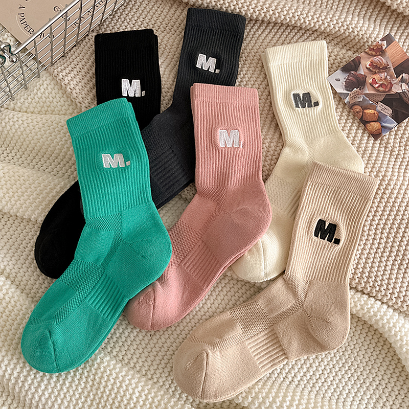 加厚保暖女款纯棉毛巾底中筒