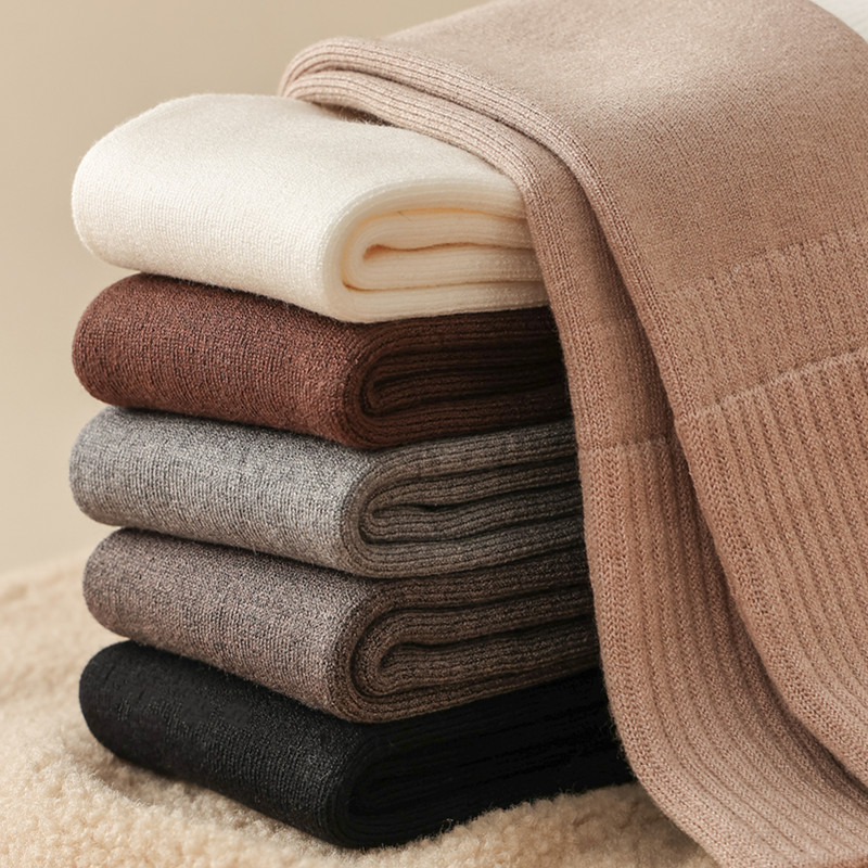 高筒保暖羊绒护膝长筒袜