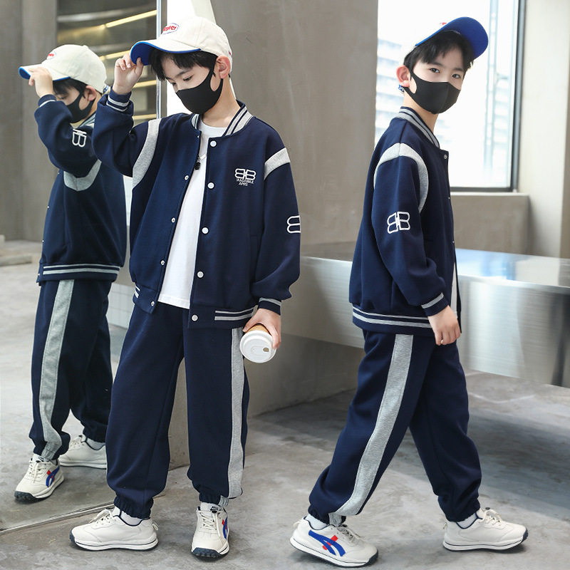 儿童装男童秋装套装2026新款中大童痞帅男孩春秋棒球服运动两件套