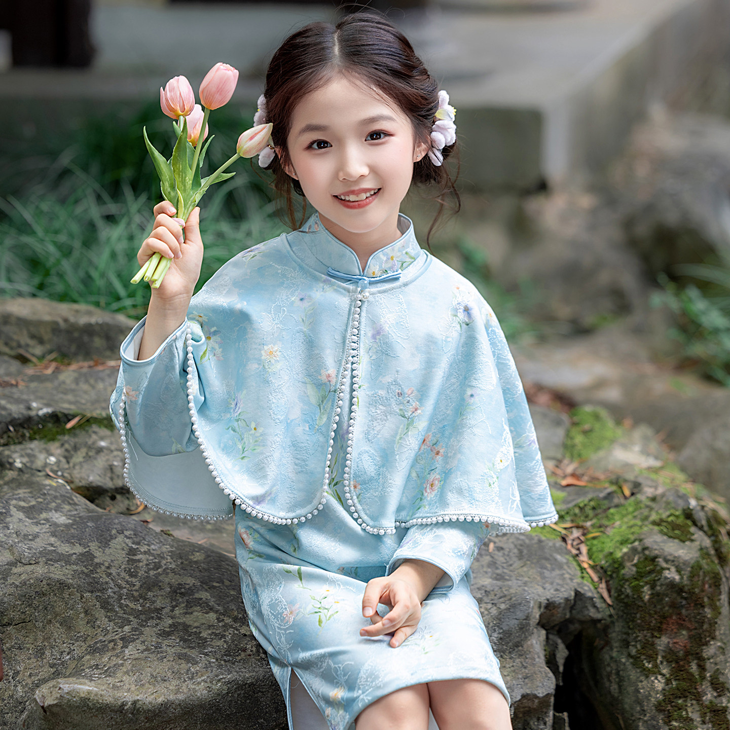 2026新中式女童旗袍高端两件套