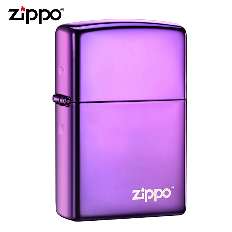 zippo打火机原装正品 防风 紫冰芝宝标志 24747ZL 正版刻字礼物