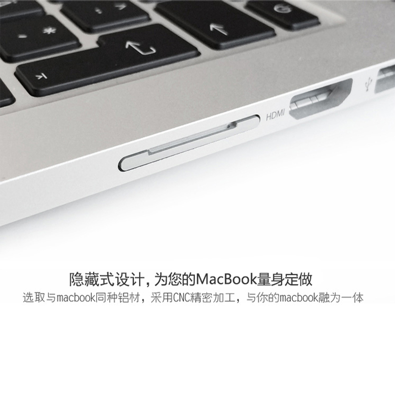 BaseQi苹果MacBook Pro Retina铝合金隐藏式读卡器内存扩展sd卡套