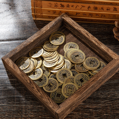 黄铜五帝钱铜钱五颗装复古做旧钥匙扣饰品小配件币小礼品