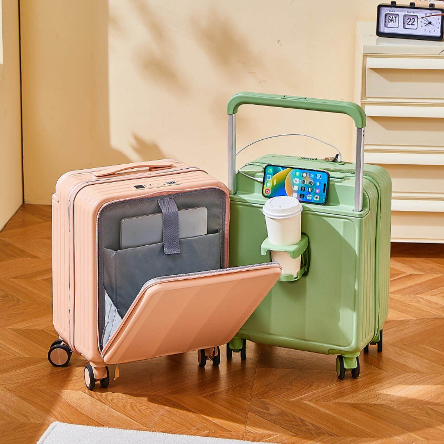 行李箱小尺寸小2025新款登机20拉杆女轻便短途前开口多功能可充电