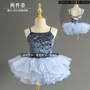 儿童舞蹈服女童夏季练功服体操服紧身吊带形体服训练服艺考连体服