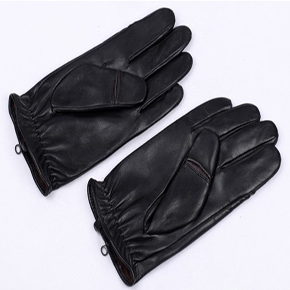 WARMEN MENS SHEEPSKIN GLOVES WINTER FLEECE WARM CYCLING ZIPPER THICKENED WINDPROOF CYCLING MOTORCYCLE M008