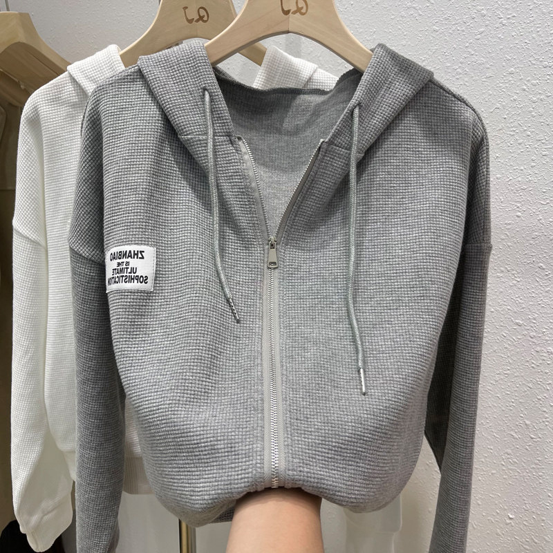 卫衣女设计感小众2021新款春秋薄款宽松韩版时尚连帽开衫上衣外套