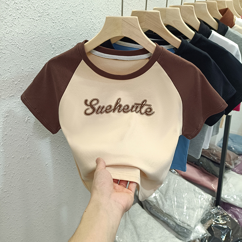 辣妹短款半截袖T恤女夏天纯棉