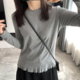 小众个性 木耳边设计感长袖 上衣潮 韩版 内搭打底衫 T恤女春秋季 修身