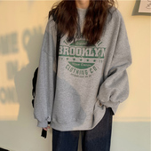 古着vintage卫衣女春秋薄款 无帽韩版 潮学生宽松oversize上衣外套