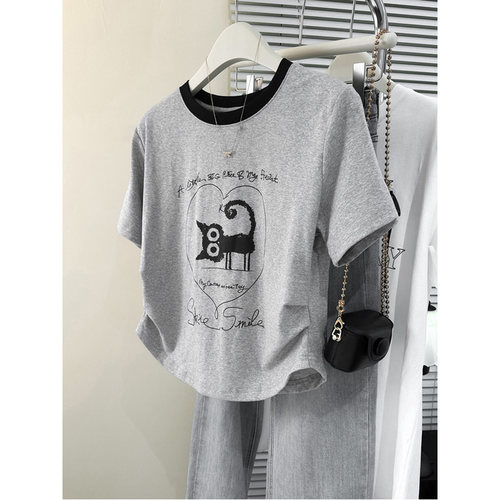 撞色短袖t恤女2026新款夏季