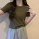 显瘦内搭打底衫 修身 小个子短款 半袖 上衣 正肩短袖 闺蜜装 T恤女夏季