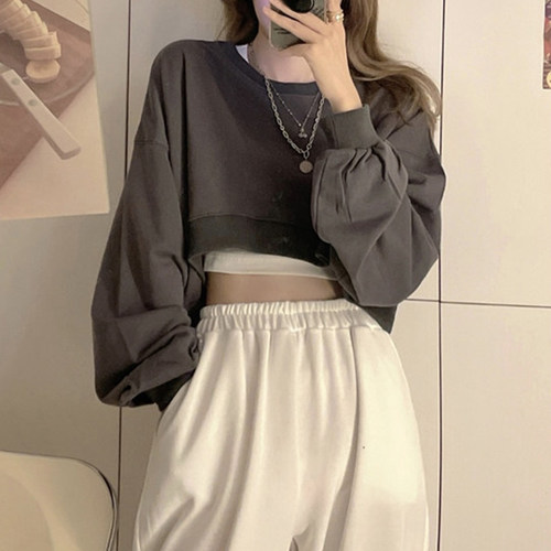 短款卫衣女潮ins早秋显瘦长袖