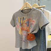 半袖 夏季 上衣服 短袖 T恤女宽松显瘦内搭可外穿打底衫 2025新款 韩版