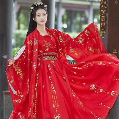 古装女秋冬中国风大袖衫烫金飘逸大摆超仙气古风学生写真齐腰襦裙