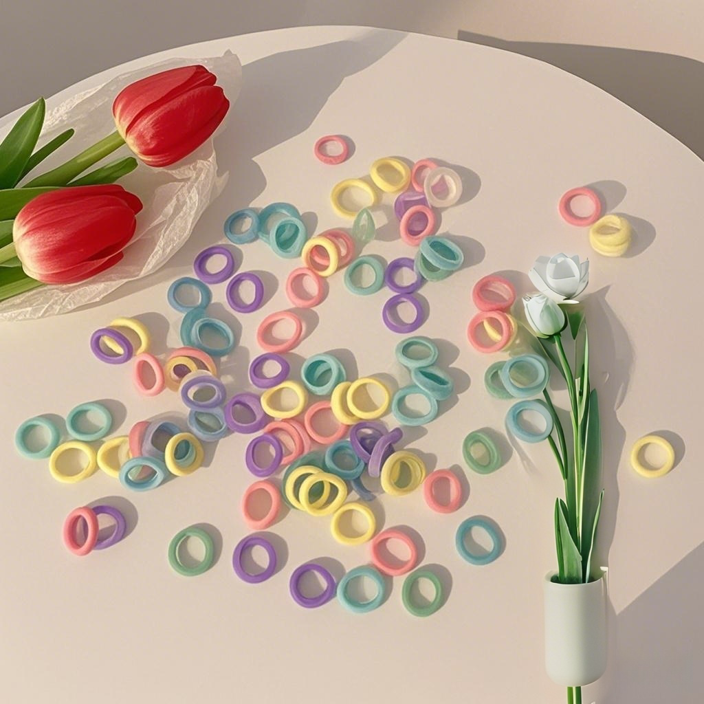 韩版儿童不伤发糖果色拇指发圈女童宝宝高弹力甜美时尚百搭发饰女