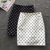 小波点半身裙女2025春夏新款 韩版 中高腰显瘦包臀裙弹力防走光短裙