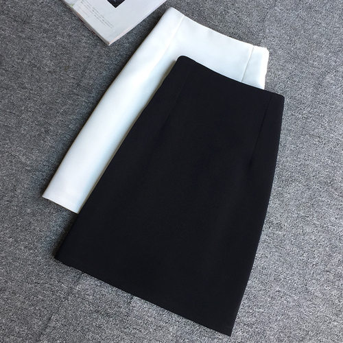 春秋新款白色高挑工装风a字裙