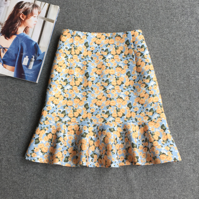 夏季新品碎花鱼尾短裙