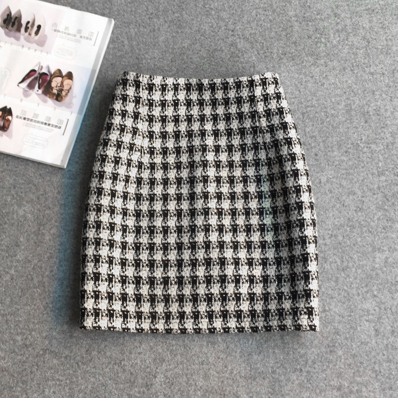 A字半身裙子2025秋冬女百搭针织高腰显瘦小香风包臀通勤格子短裙,女装/女士精品,半身裙,淘宝优惠券,粉丝福利购,淘宝优惠卷