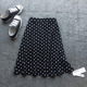 小波点雪纺春夏秋中长款 半身裙女2025高腰裙子A字裙大摆裙鱼尾裙