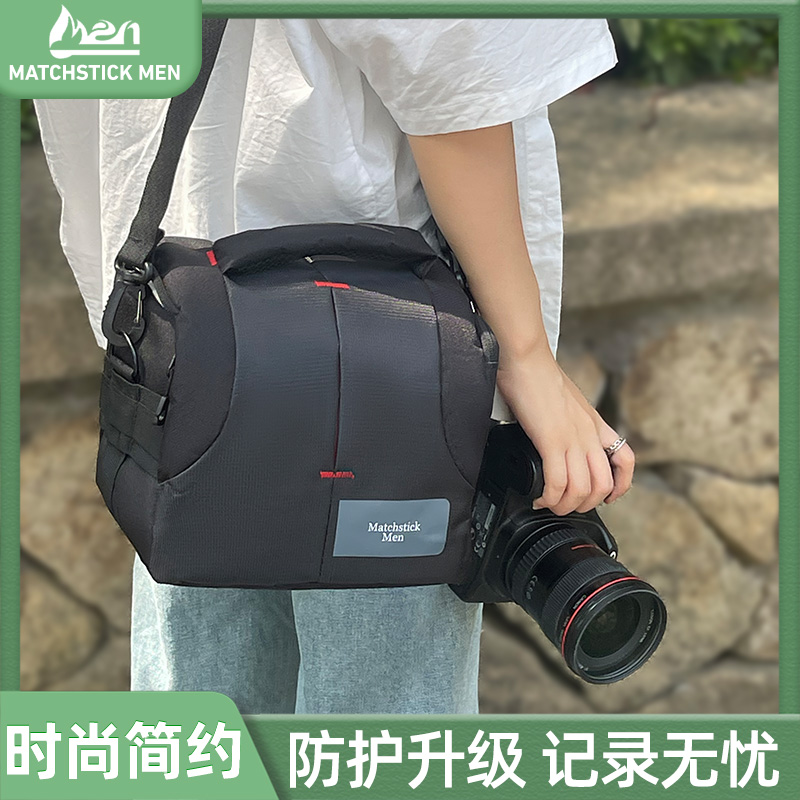 火柴人佳能相机包单反微单便携可爱单肩男女摄影背包M6M5080D200D