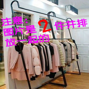 展示架服装 铁艺落地式 架双层服装 展示货架 服装 店靠墙衣挂架男女装