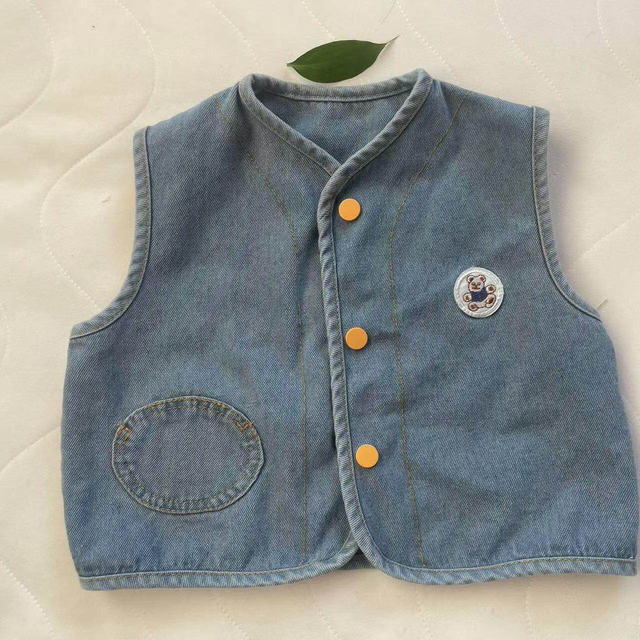 婴儿衣服儿童牛仔马甲背心男童秋装女童春秋马夹宝宝童装小童上衣