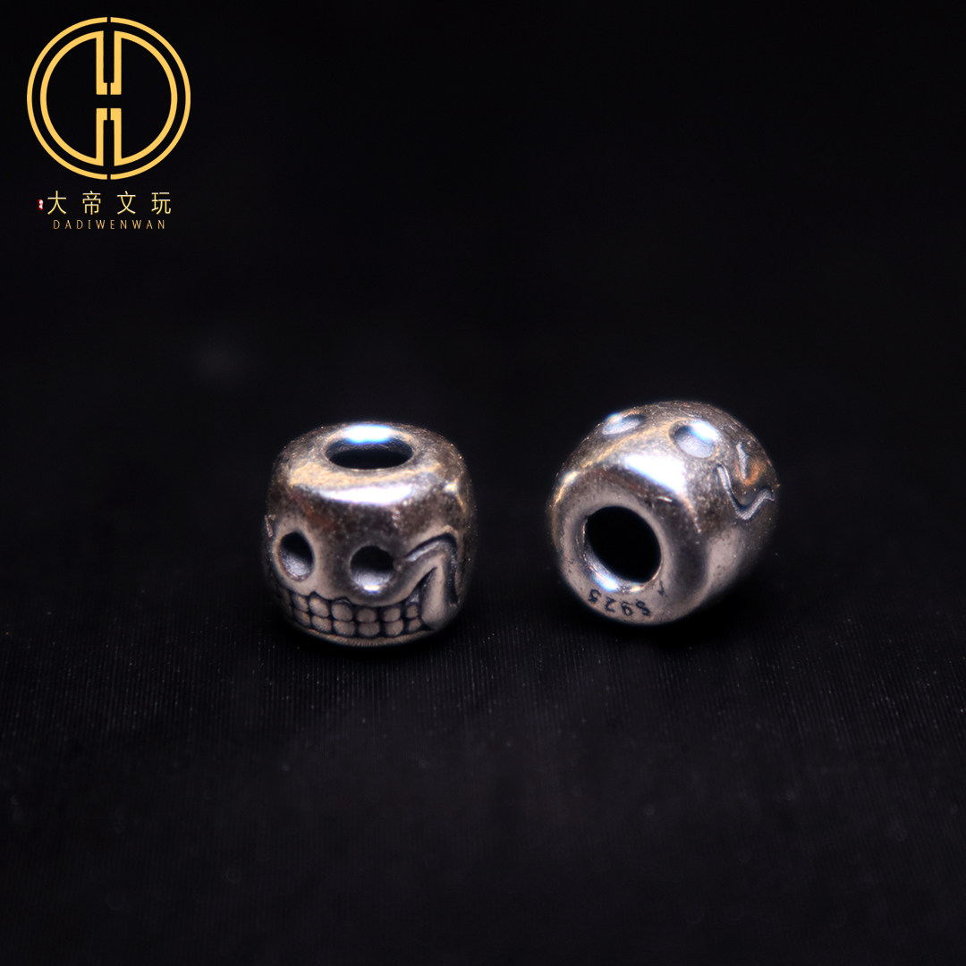 原创纯银925直切阿呆腰珠隔珠百香椰蒂菩提手串长串diy文玩配饰