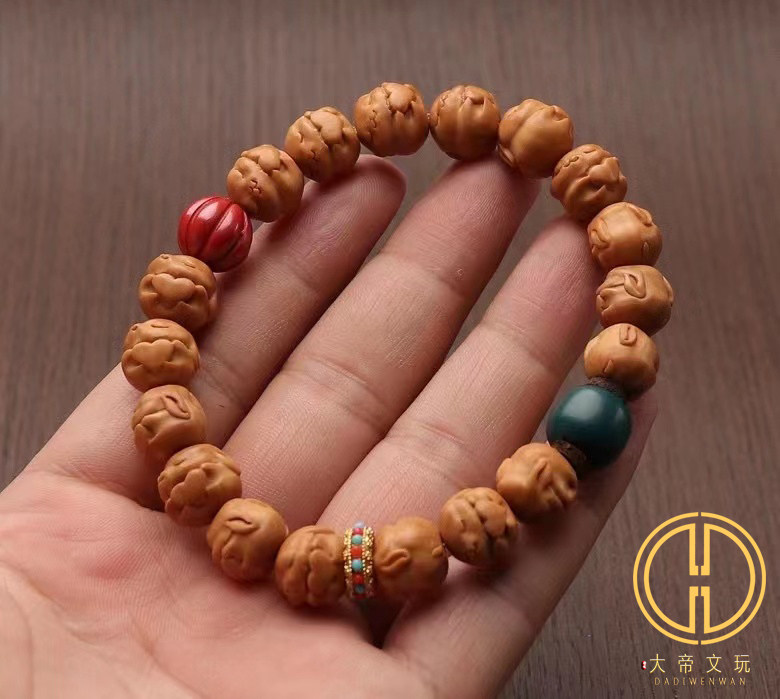 野生猴头雕刻爱心兔子手串手捻手持核桃单圈文玩男女士佛珠手链