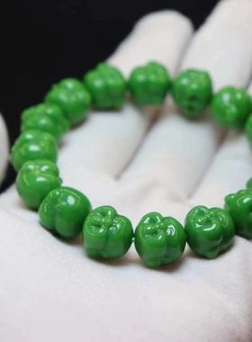 雪巴琉璃弥勒佛单圈手串佛珠手链