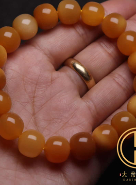 天然缅黄老型佛珠手链单圈手串