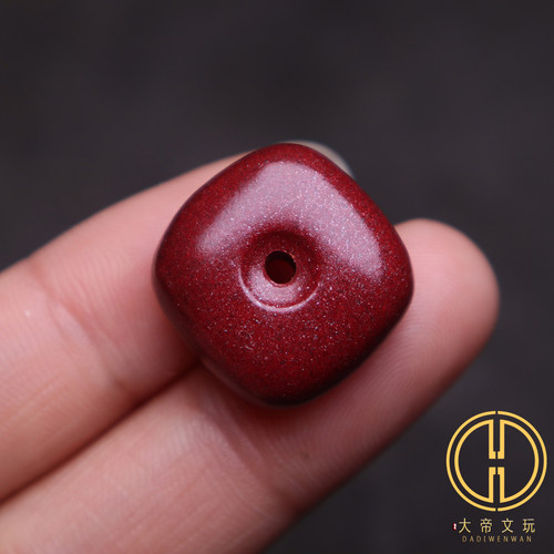 保真朱砂四方平安扣吊坠隔珠配饰