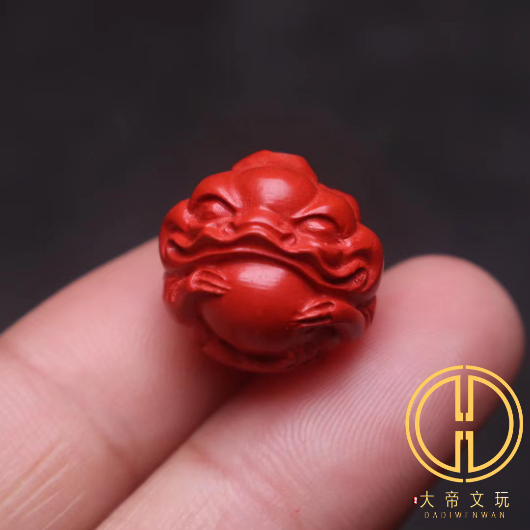 保真朱砂红砂金蟾隔珠diy小配件