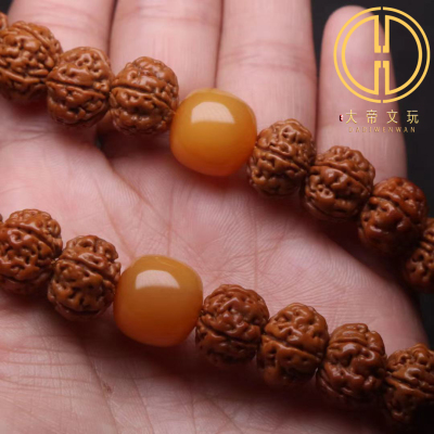 天然缅黄老型配珠腰珠菩提串配珠