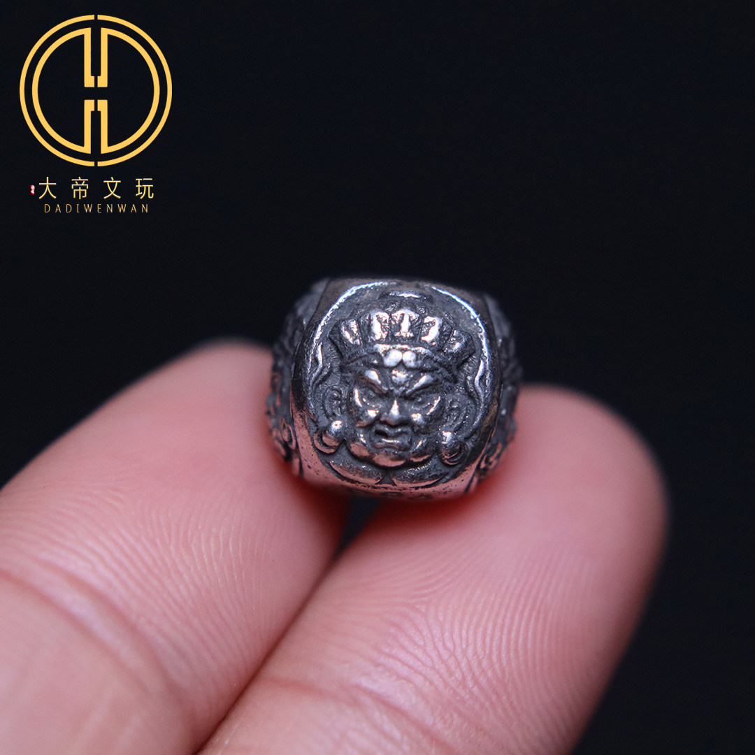 原创复古藏银四大天王隔珠散珠藏式菩提手串长串diy文玩配饰配件