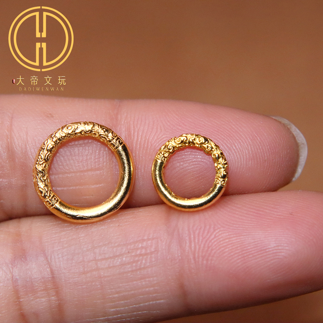 原创纯银925银镀金祥云隔圈跑环扣子卡环手串长串编绳diy文玩配饰