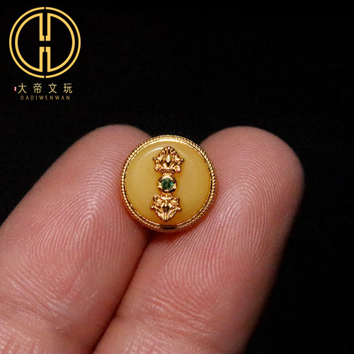 银镀金纯银925蜜蜡金刚杵背云隔珠吊坠侧挂菩提手链编绳文玩配饰