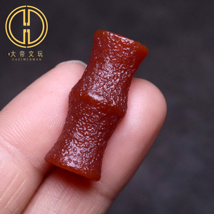 保真天然红玛瑙竹节桶珠隔珠勒子菩提手串手链编绳diy文玩配饰件