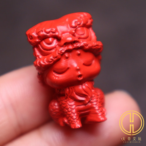 保真朱砂虎头童趣吊坠侧挂配饰