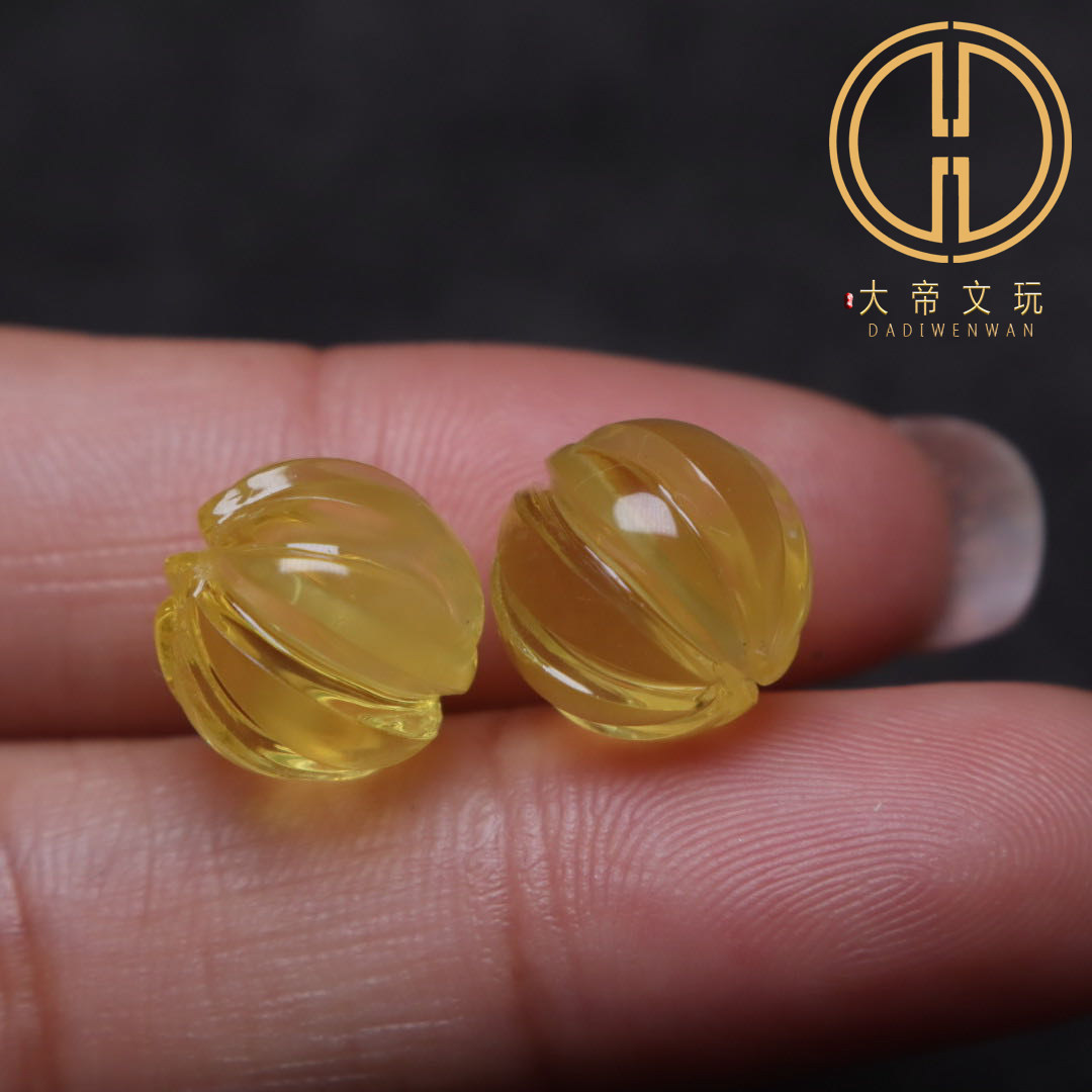 天然蜜蜡琥珀金珀瓜珠顶腰珠隔珠散珠108手串长串金刚星月配饰