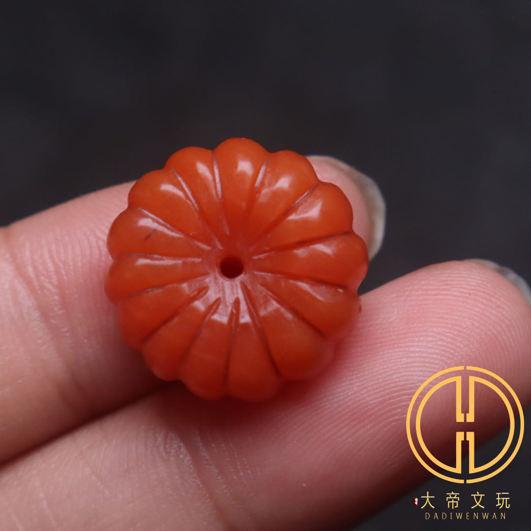 天然南红保山料满肉长串配饰扁珠