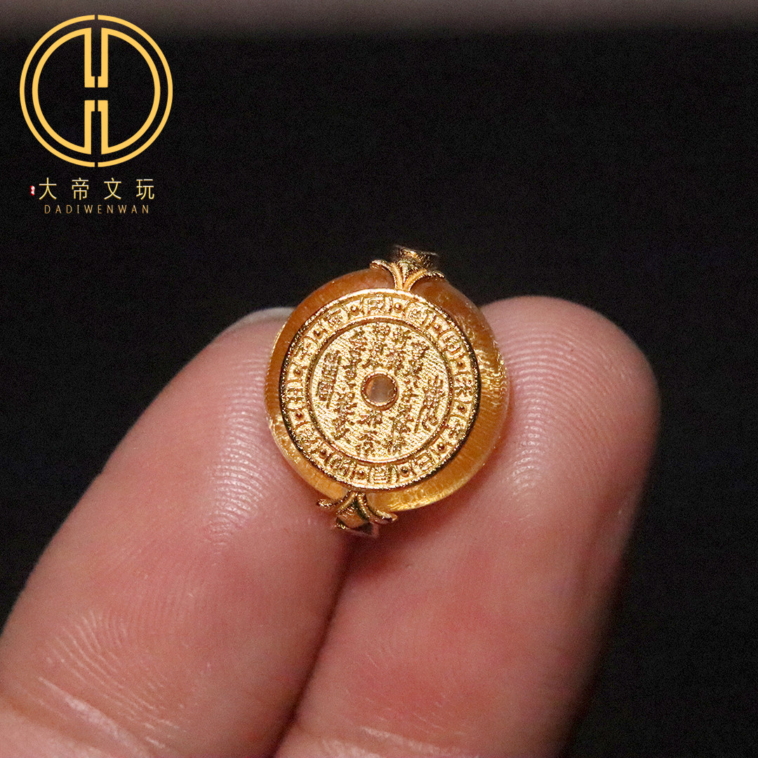 银镀金纯银925白水晶山鬼花钱背云隔珠能量石手链编绳diy文玩配饰