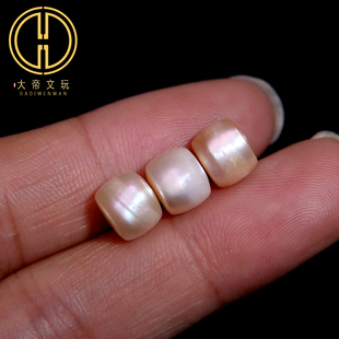 天然深海珍珠直切老型桶珠隔珠散珠菩提手串长串diy文玩配饰件