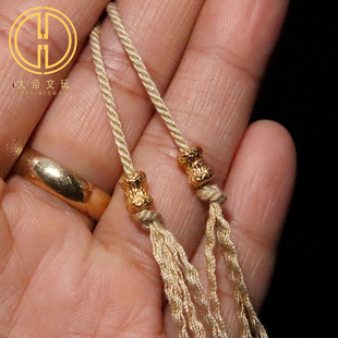 纯银925银镀金陨石纹弟子珠隔珠散珠菩提手串手工编绳diy文玩配饰