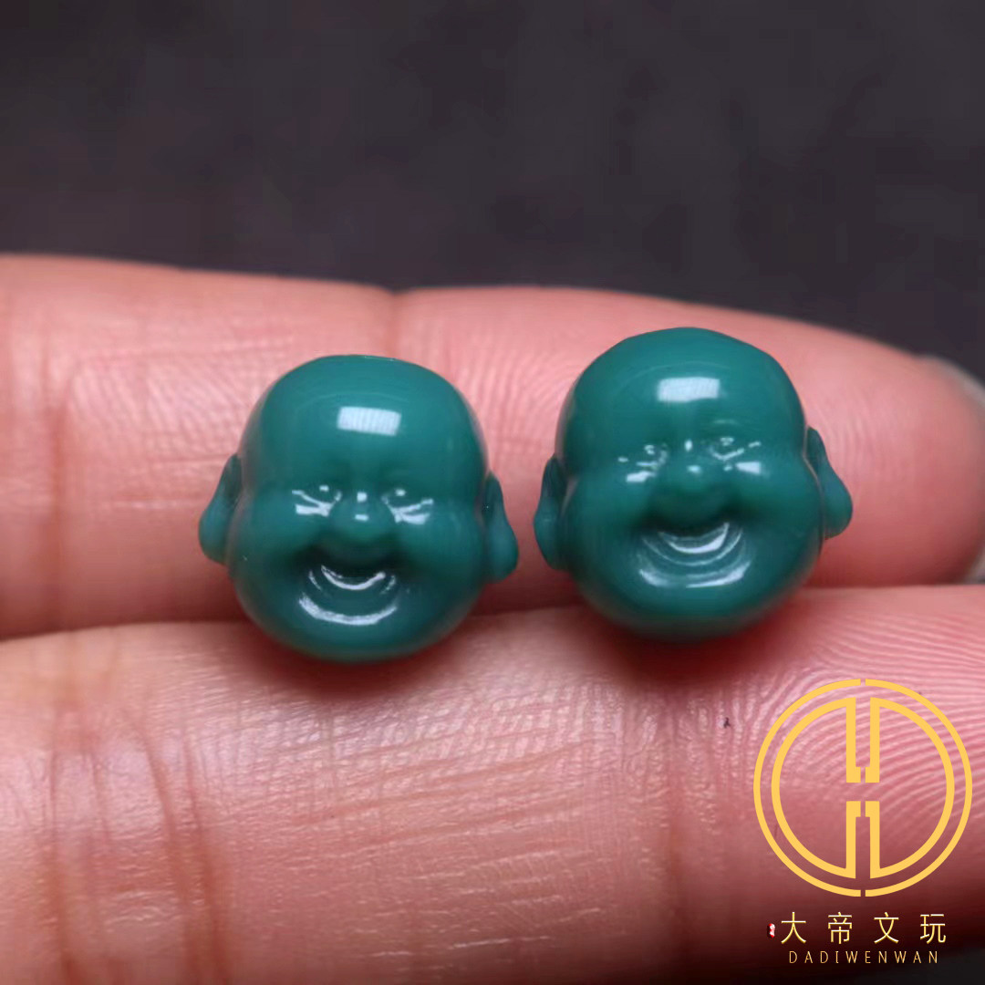 雪巴琉璃果冻料弥勒笑佛腰珠背云隔珠菩提手串长串diy文玩配饰