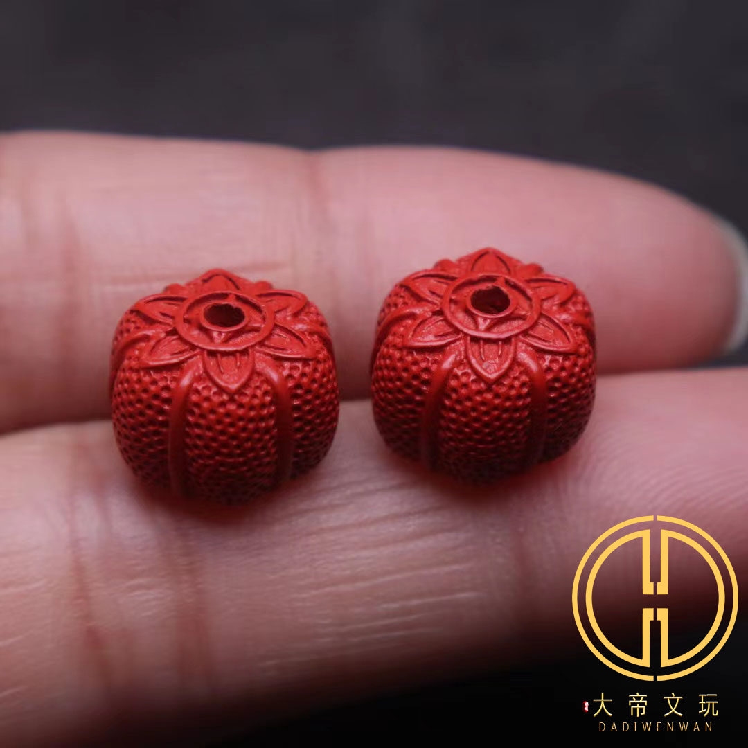 保真朱砂柿子背云隔珠腰珠