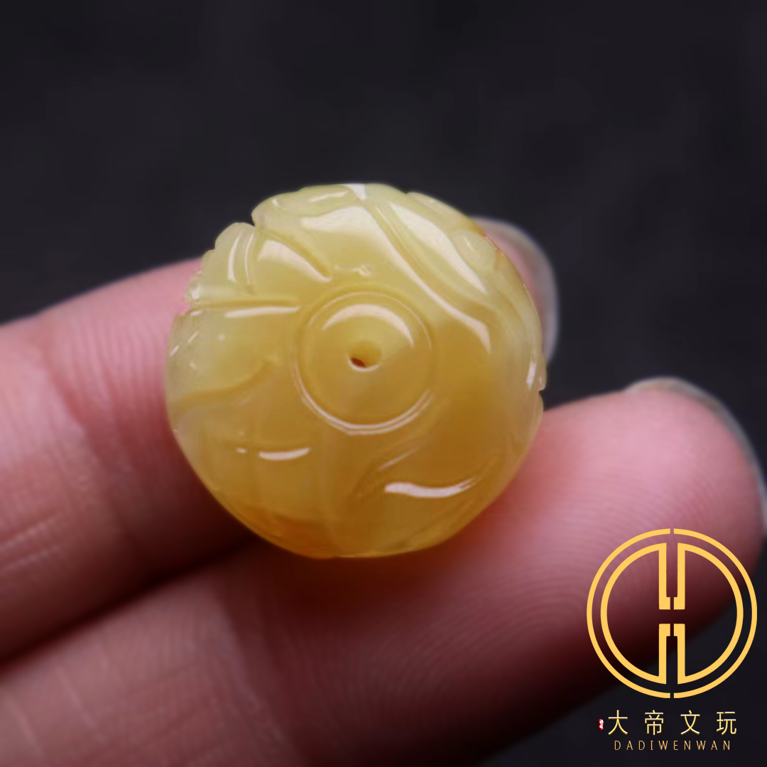 天然蜜蜡琥珀龙扣墩子顶腰珠隔珠108佛珠手长串金刚星月椰蒂配饰